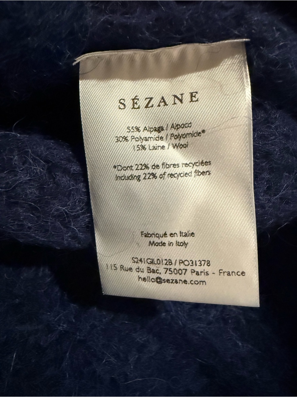 Sezane Emile Cardigan in Navy Blue - Picture 4 of 4
